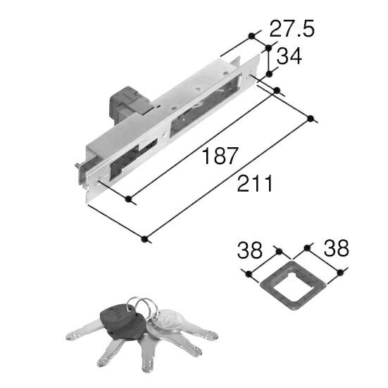 三協立山アルミ 引き戸 補修部品 PKH5111 GOAL製 召し合わせ錠 シリンダー付き はるか ...