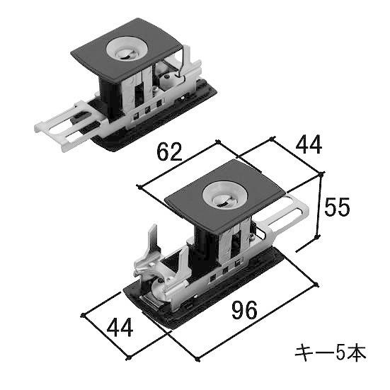 三協立山アルミ 引き戸錠 季更断熱 立山アルミはるか GOAL D9キー 補修部品  戸先錠 WD4...