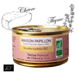 ユーロリーフ認証 有機豚肉とシェーブルとタイムのテリーヌフランス産 パテ
