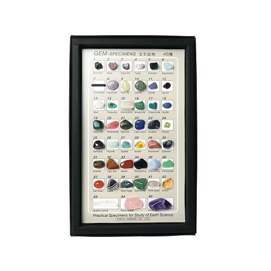 東京サイエンス 鉱物標本（宝石鉱物標本45種） 1セット