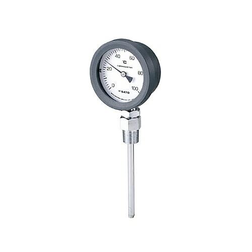 佐藤計量器製作所 バイメタル式温度計 2101-00　0〜100℃　50mm BM-S-75P 1セ...