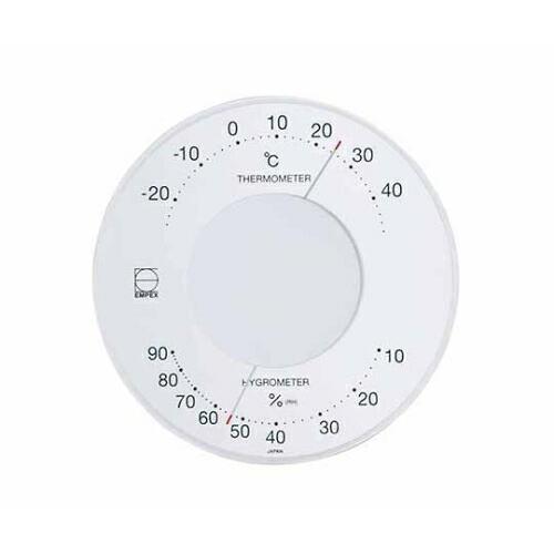 エンペックス セレナ温・湿度計 106×23mm 80g(クリアボックス) ホワイト 1個 LV-4...