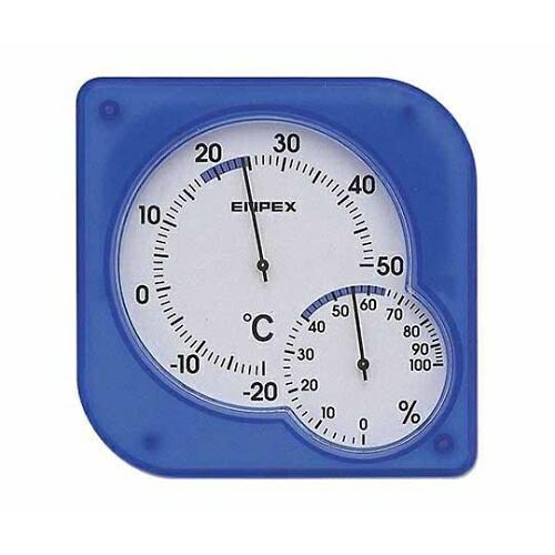 エンペックス シュクレmidi温・湿度計 76×75×13mm 35g(ブリスター) クリアブルー ...