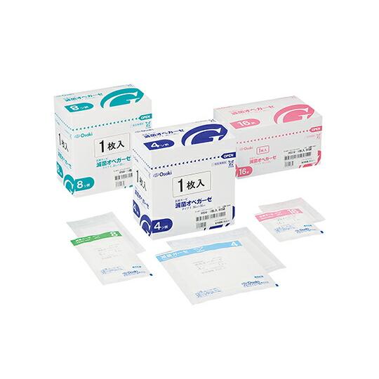 オオサキメディカル 滅菌オペガーゼ　ＲＳ１６−１　１６折　１枚入×８０袋 1箱(1枚×80袋入) 1...