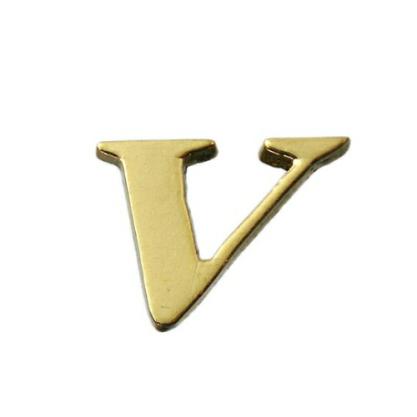 光 真鍮ゴールド文字 大文字 V 1個 QL20-V