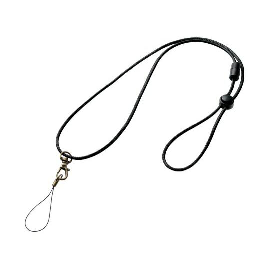 エレコム スマートフォン用ネックストラップ(細紐タイプ) ブラック 1本 P-STN04BK