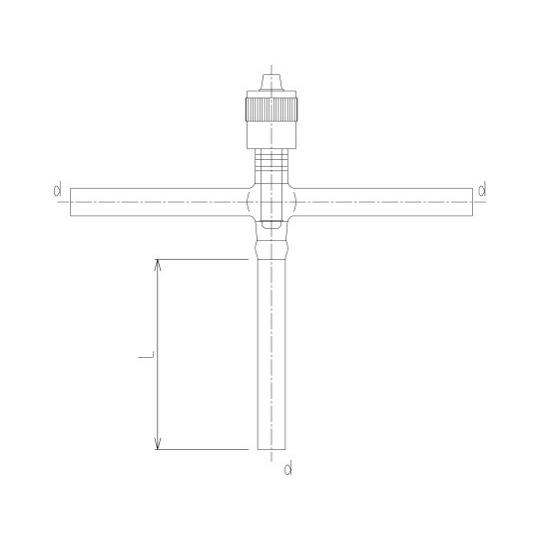 旭製作所 高真空グリースレスバルブ T型 溝付 芯棒材質:PTFE 1個 2260-8G