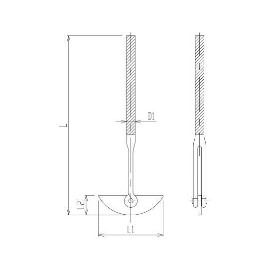 旭製作所 半月型撹拌棒 シャフト部摺無 1個 3362-8N/80