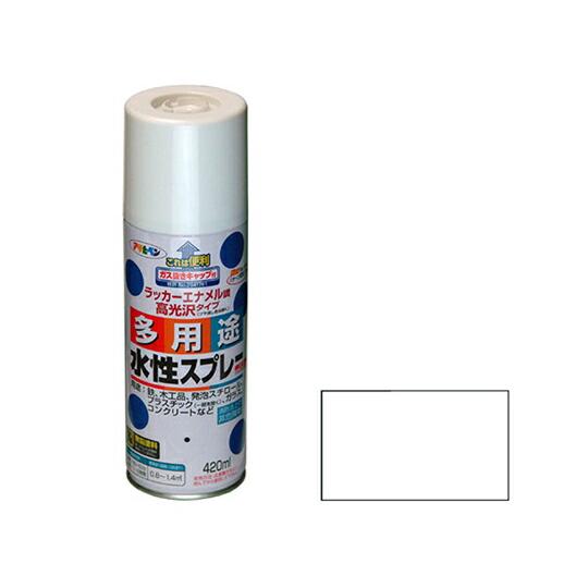 アサヒペン 水性多用途スプレー 420mL (ツヤ消し白) 1個