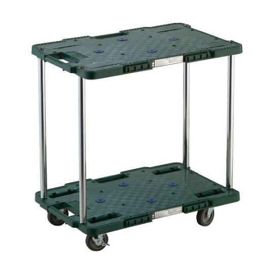 トラスコ中山 ルートバン 2段式 400X600 4輪自在ストッパー付 緑 1台 MPB-602JS...