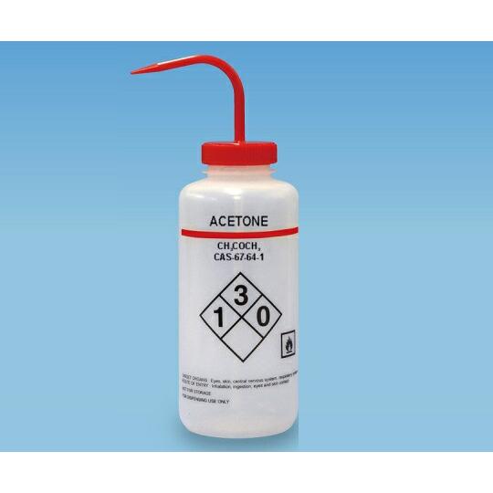 TARSONS 薬品識別洗浄瓶 LDPE製 1000mL Acetone(アセトン) 1個 5630...