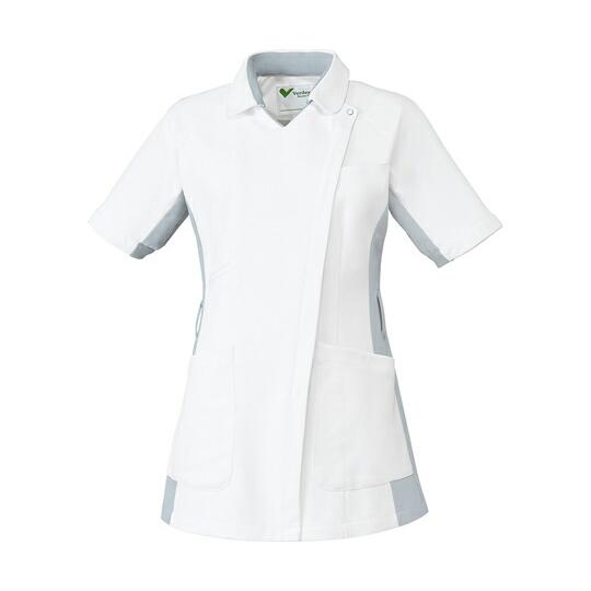 ミドリ安全 メディカルウェア　ベルデクセル　女性用　チュニック　上　ホワイト×シルバーグレー　M 1...