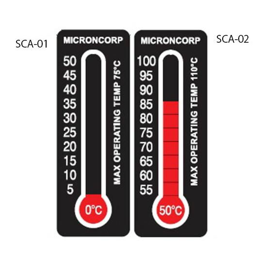 ミクロン 可逆性温度計ラベル 0-50℃ 1ケース(10枚入) SCA-01