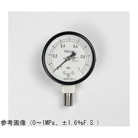 長野計器 普通形圧力計（Φ60） 立形A枠 -0.1〜1.6MPa 1個 AA10-173