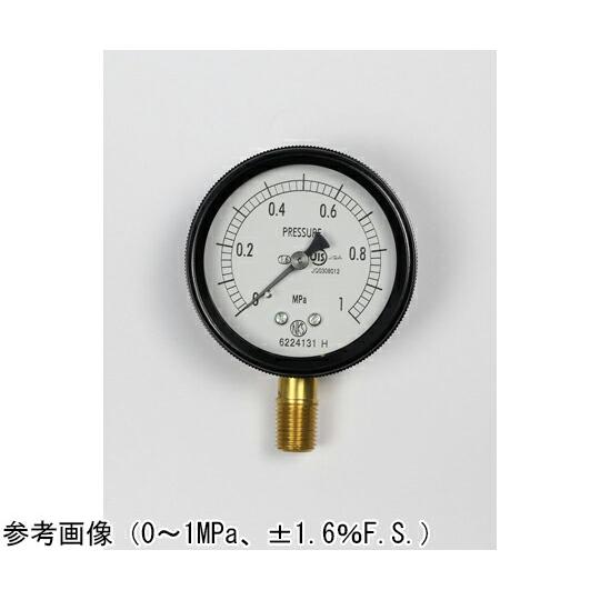 長野計器 密閉型圧力計（60Φ） 立形A枠 -0.1〜0.1MPa 1個 BA10-171
