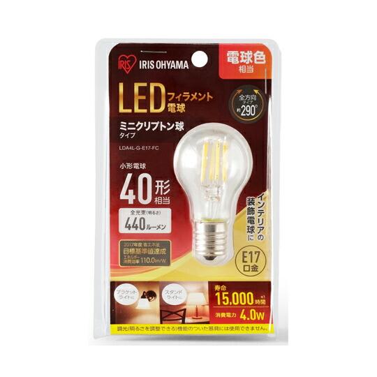 アイリスオーヤマ LED電球 ミニクリプトン球 小形 電球色（440lm） 1個 LDA4L-G-E...