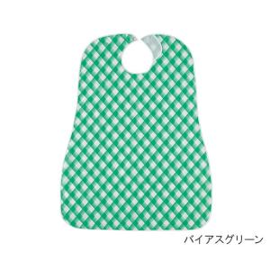 防水食事用エプロン　バイアスグリーン