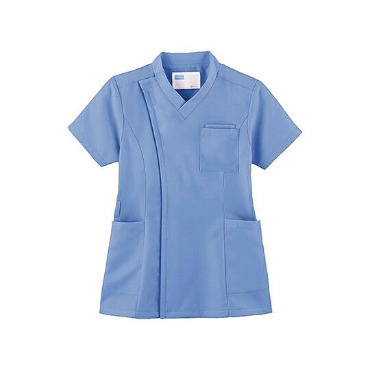 自重堂 レディーススクラブ　ホワイセル　サックス　L 1枚 WH11495