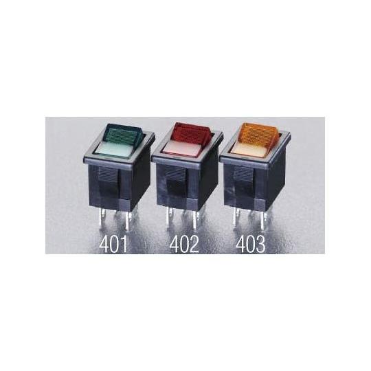 NKKスイッチズ ネオン球照光ロッカースイッチ(緑) 2極単投 125V/9A 1個 EA940DH...
