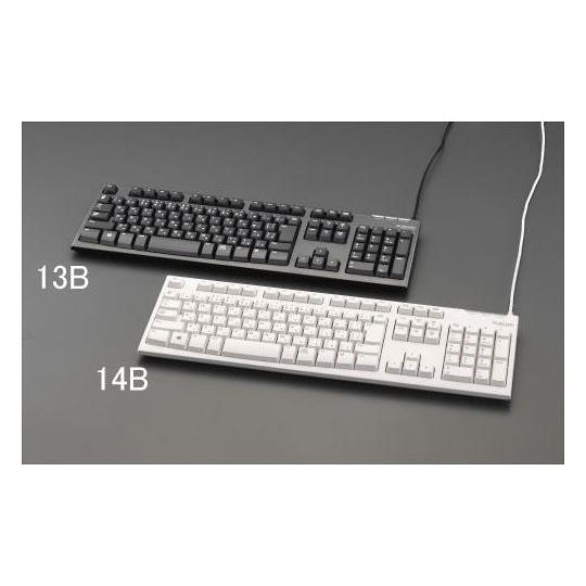 エレコム 452×138×29.6mmキーボード(USB/ブラック) 1個 EA764AB-13B
