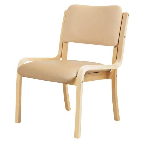 無料健康相談付 多目的木製チェア  ホワイト 肘なし FSW-22