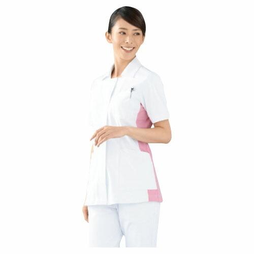 ソフトトリコットジャケット   014-23 S カラー：ホワイト×チェリーピンク