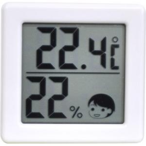 小さいデジタル温湿度計　ホワイト　DRETEC ドリテック社