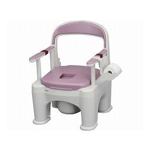 送料無料 ポータブルトイレ〈座楽〉ラフィーネ  長穴プラスチック便座（前後傾斜脚付） (PN-L30...