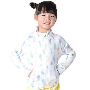 HEAZEL ヘーゼル 全40色柄 キッズ ラッシュガード フードなし 接触冷感 ジップアップ 子供 80-150サイズ 長袖 ラッ