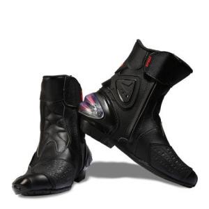 ライディングシューズ 黒色 ライダーブーツ バ...の詳細画像1