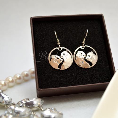 鳥　雑貨/オカメインコのピアス　Cockatiel Love　SILVER