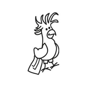 ステッカー・オウム／インコ　鳥　雑貨　グッズ