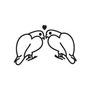 ステッカー・ラブバード／インコ　鳥　雑貨　グッズ