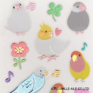 小鳥とお花のインコ ぷっくりシール (インコと...の詳細画像3