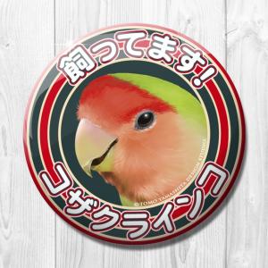 TOMO YAMASHITA DESIGN STUDIO. 飼ってます缶バッジ コザクラインコ ノーマル 195A0121 ネコポス 対応可能 インコサミット バードモア 鳥用品