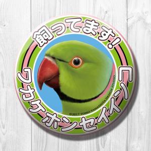 TOMO YAMASHITA DESIGN STUDIO. 飼ってます缶バッジ ワカケホンセイインコ 195A0274 ネコポス 対応可能 インコサミット バードモア 鳥用品