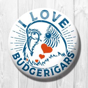 TOMO YAMASHITA DESIGN STUDIO.  缶バッジ  アイ ラブ セキセイ