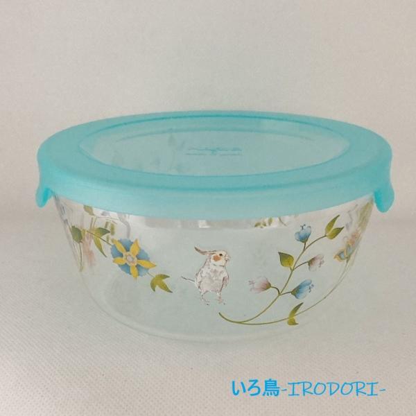 いろ鳥 -IRODORI-   ガラス製保存容器ブルー オカメインコB   135A0604　BIR...