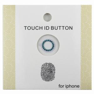 Touch ID Home Button Cover ラインストーン付 ブルー/ホワイト 新品｜birds-eye