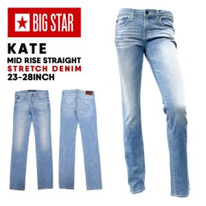 ビッグスター レディース パンツ BIGSTAR BS-KATEV KATE MID RISE STRAIGHT | ストレッチ デニム 伸縮 美脚 脚長 カジュアル お洒落 ストレート｜C