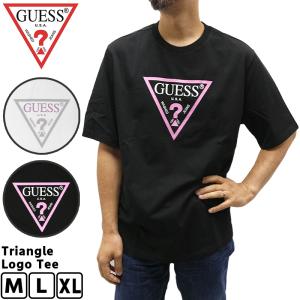 ゲス メンズ トップス GUESS MN2K9406K Triangle Logo Tee トライアングル ロゴ ワンポイント ホワイト ブラック 白 黒 クルー 半袖 かっこいい おしゃれ 男性｜birigo