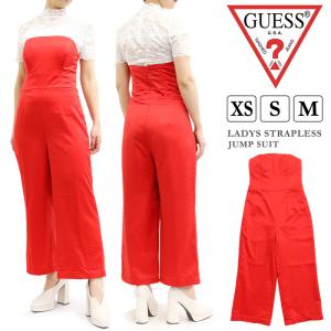 ゲス レディース オールインワン GUESS W64B52W82C0 STRAPLESS JUMP SUIT   guess ブランド 海外 おしゃれ 赤 無地 レッド 高貴 高級感 シック 上品