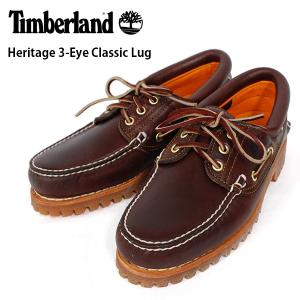 ティンバーランド メンズ シューズ デッキ モカシン 3アイレット クラシック ラグ ブラウン 靴 Timberland 30003 Heritage 3-Eye Classic Lug