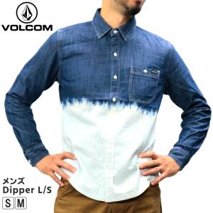 ボルコム メンズ トップス A05114JD VOLCOM Dipper L/S ブリーチ加工 デニム シャツ | かっこいい おしゃれ 長袖 上着 羽織 爽やか ブリーチ  volcom ｜C｜birigo