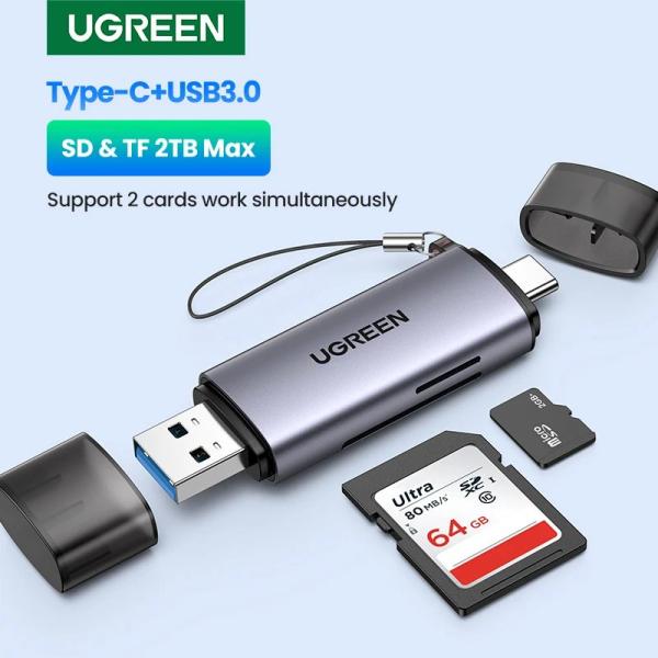 UGREEN カードリーダー USB3.0 &amp; Type-C 対応 SD microSD TFカード...