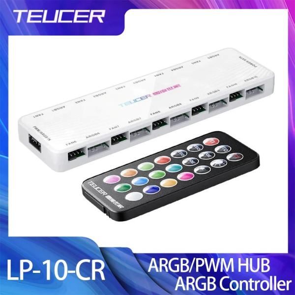 TEUCER LP-10 ARGB/PWM ハブ 2in1 ARGBコントローラー内蔵 ファンハブア...
