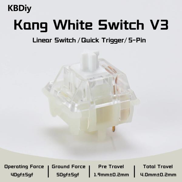 KBDiy Kang White V3 スイッチ Aula F87 メカニカルキーボード用 5ピン ...