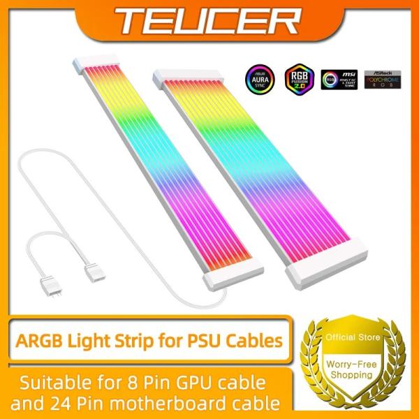 PC用RGBライトストリップ 5V 3ピンARGB同期対応 電源ケーブル・GPUケーブル用 拡張ケー...