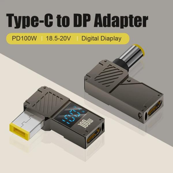 PD100W Type-C to DCプラグ変換アダプター USB-C給電 ノートPC充電器 レノボ...