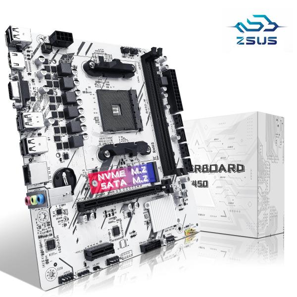 ZSUS B450 マザーボード AMD プロセッサ対応 デュアルチャネル DDR4 メモリ AM4...